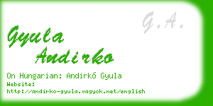 gyula andirko business card